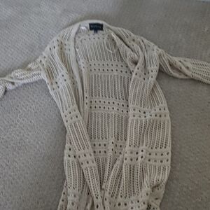 Crochet  Cream Sweater Cardigan
